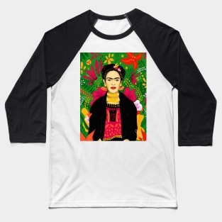 Frida Kahlo Flower Power by Cindy Rose Studio Baseball T-Shirt